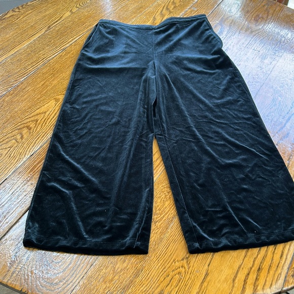 Abercrombie & Fitch velvet crop pants.  Side zip, pockets. Black. Medium. - Picture 1 of 10